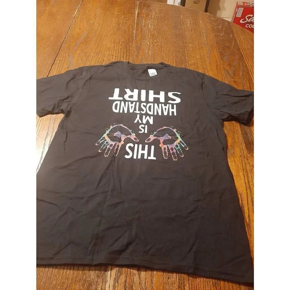 New Youth Unisex Large This is My Handstand Short Sleeve Crew Neck Tee T-Shirt